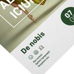 Papier-Flyer mit matter Zellophanierung auf einer Seite.