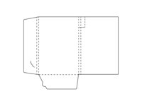 Papier-Mappe mit zwei Einstecklaschen und Kugelschreiberhalterung.