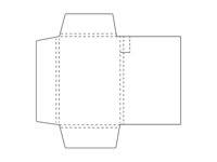 Papier-Mappe mit drei Klapplaschen und Stifthalterung.