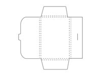 Papier Gutscheinhlle mit Verschlusslasche und Klapplaschen.