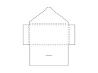 Geschenkgutschein-Hlle mit Verschlusslasche und vier Klapplaschen.