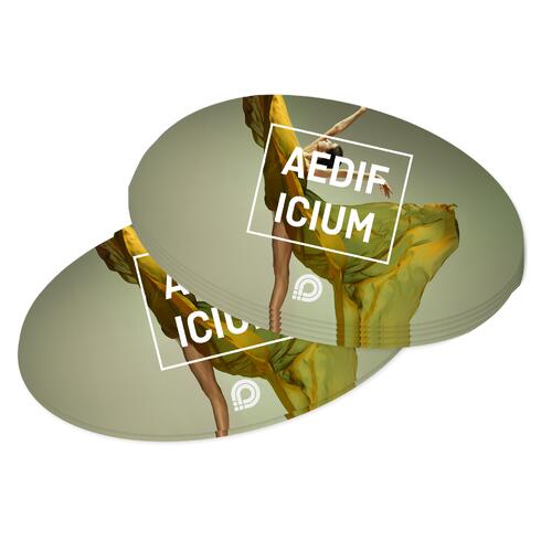 Ovaler Aufkleber aus Papier.