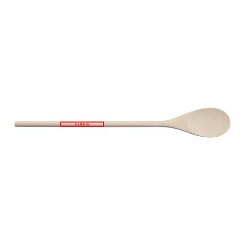 Heller Holz-Kochlffel mit langem Griff.