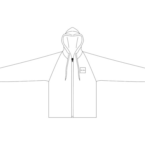 Sweatjacke aus Stoff mit Kapuze und durchgehendem Reiverschluss.