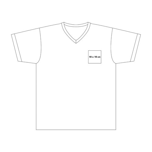 Weies Baumwoll-T-Shirt mit V-Ausschnitt und kurzen rmeln.