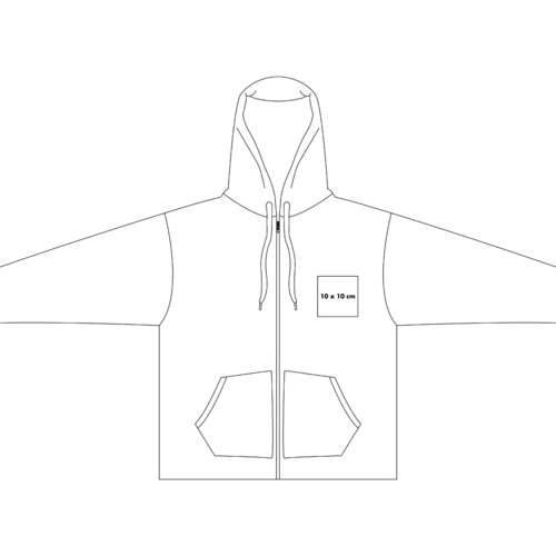Sweatjacke mit Kapuze, durchgehendem Reiverschluss und Kngurutaschen.