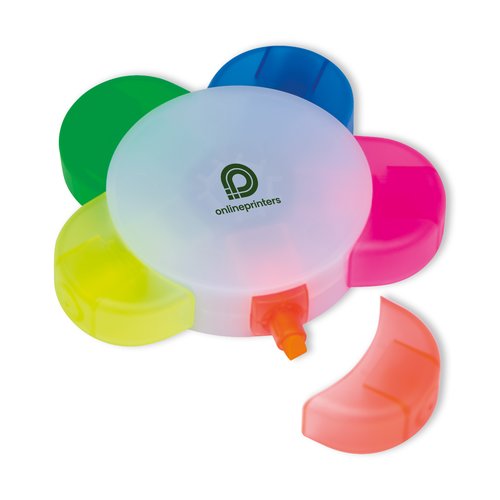 Mehrfarbiger Textmarker mit f�nf Spitzen.