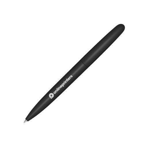 Schwarzer Bio-Drehkugelschreiber mit Mine und Clip.