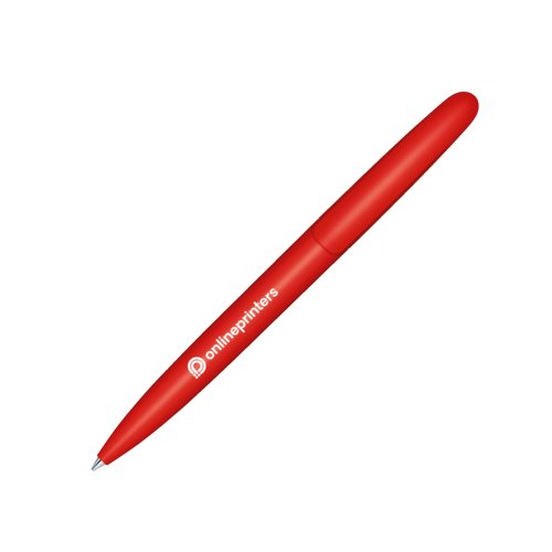 Roter Drehkugelschreiber aus Biokunststoff mit Clip.