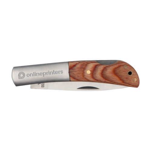 Holz-Klappmesser mit Metallklinge.