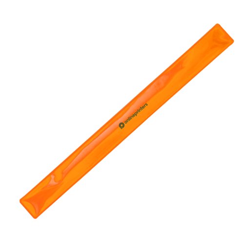 Oranges Kunststoff-Schnapparmband mit reflektierenden Eigenschaften.
