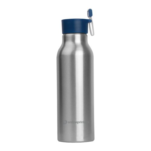 Aluminium-Trinkflasche mit Verschluss und Trageschlaufe.