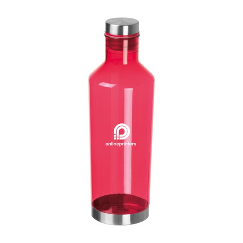 Rote Tritan-Trinkflasche mit Schraubverschluss.
