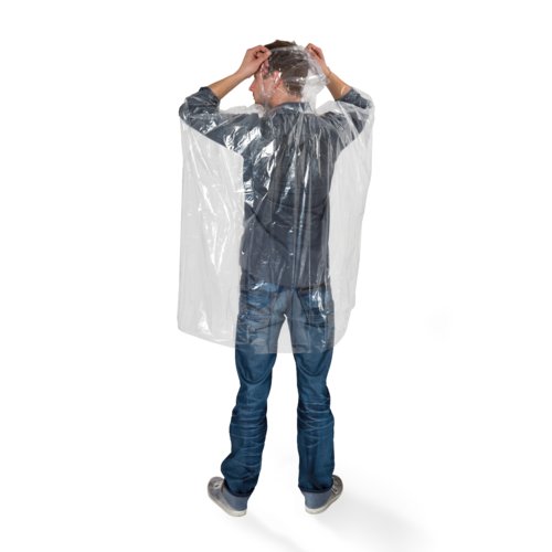 Transparenter Poncho aus Kunststoff fr Erwachsene.