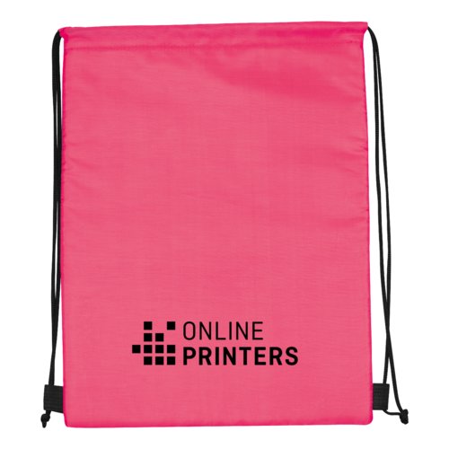 Pinke K�hltasche/Sportbeutel mit Kordelzug.