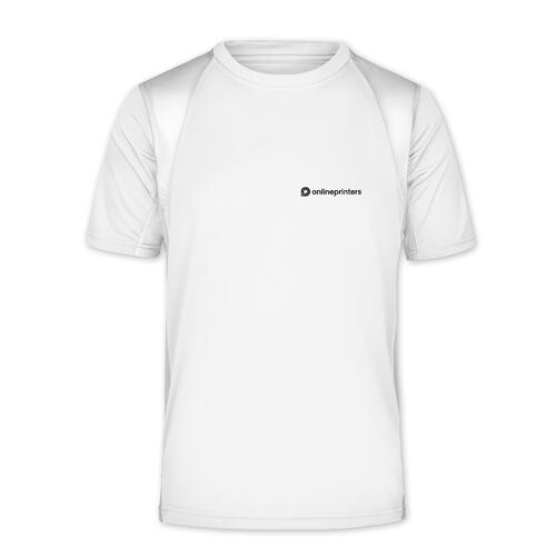 Wei�es Funktionsshirt f�r Herren aus atmungsaktivem Material.