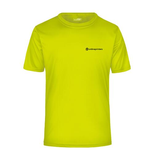 Gelbes Polyester T-Shirt f�r Herren mit kurzen �rmeln.