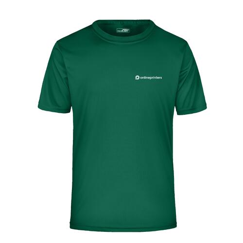 Gr�nes Funktions-T-Shirt f�r Herren mit kurzen �rmeln.