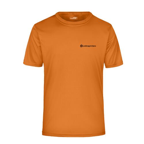 Oranges Polyester T-Shirt mit kurzen �rmeln.