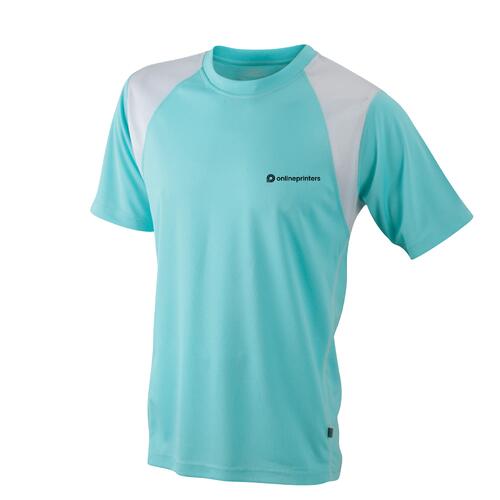 Mintgr�nes Laufshirt aus Polyester f�r Herren.