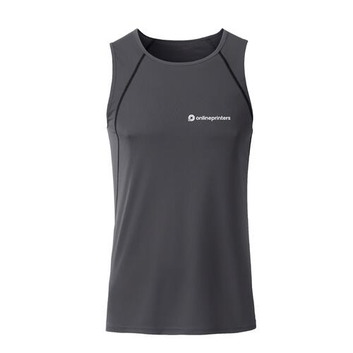 Dunkelgraues Sport-Tanktop aus Polyester f�r Herren.