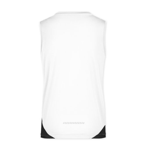 Weies/Schwarzes Polyester-Tanktop fr Damen.