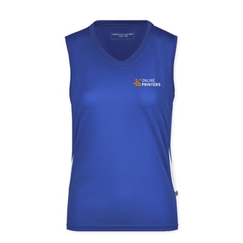 Royalblaues Polyester Tanktop fr Damen.