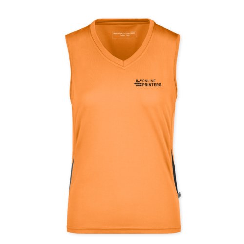 Oranges Damen Tanktop aus Polyester mit V-Ausschnitt.