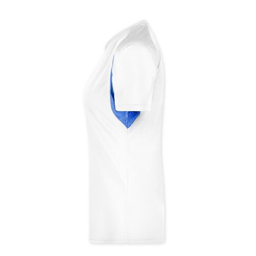 Wei�es/blaues Funktionsshirt aus Polyester f�r Damen.