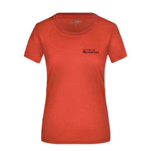 Rotes Polyester T-Shirt fr Damen.