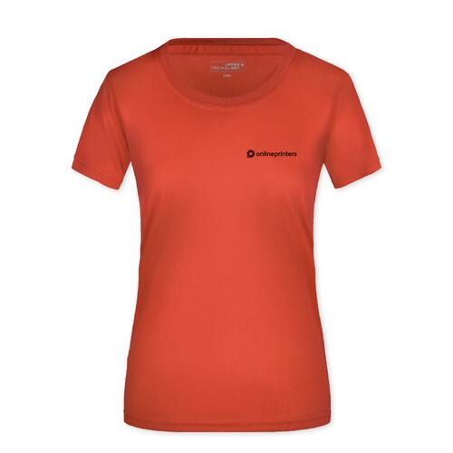 Rotes Polyester T-Shirt f�r Damen.