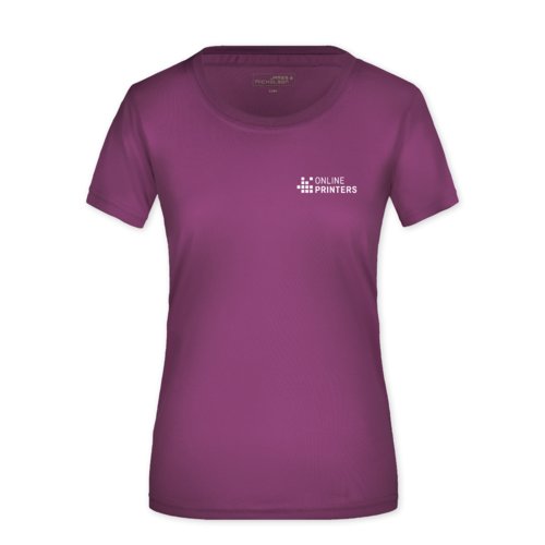 Violettes Polyester T-Shirt fr Damen.