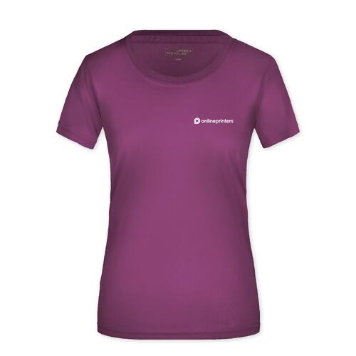 Violettes Polyester T-Shirt f�r Damen.