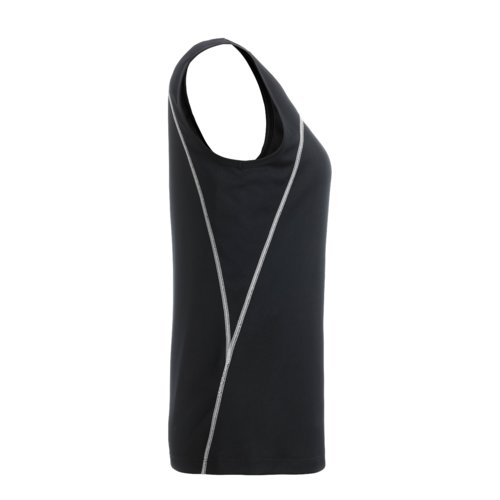 Schwarzes und weies Tanktop aus Polyester fr Damen.