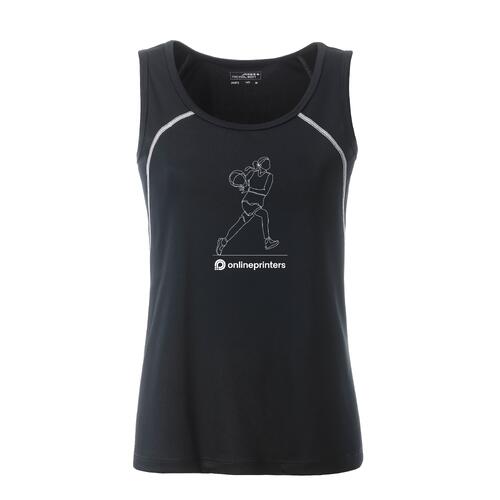 Schwarz-wei�es Tanktop aus Polyester f�r Damen.
