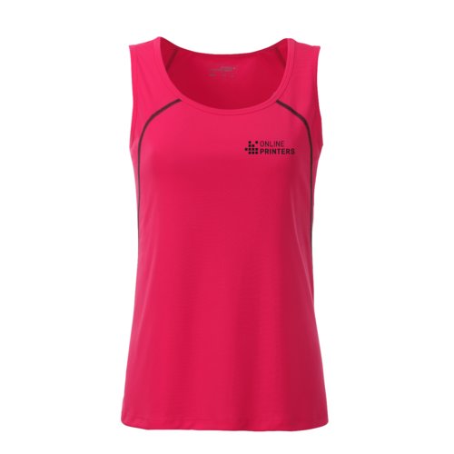 Neonpinkes/graues Tanktop aus Polyester fr Damen.