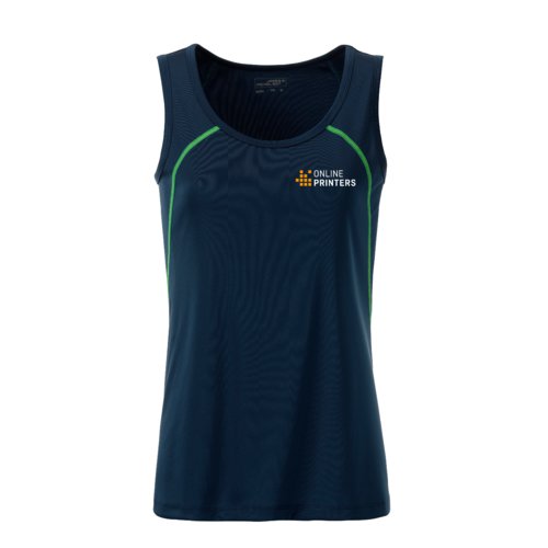 Marineblaues Polyester-Tanktop fr Damen.