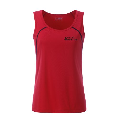 Rotes Polyester-Tanktop fr Damen mit sportlichem Schnitt.