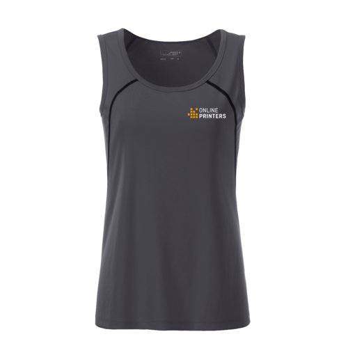 Dunkelgraues Sport-Tanktop aus Polyester fr Damen.
