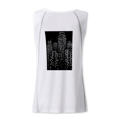 Weies Polyester-Tanktop fr Damen mit sportlichem Schnitt.
