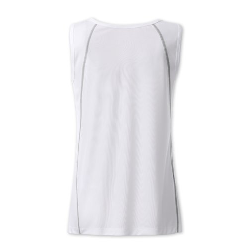 Weies Polyester Tanktop fr Damen mit sportlichem Schnitt.