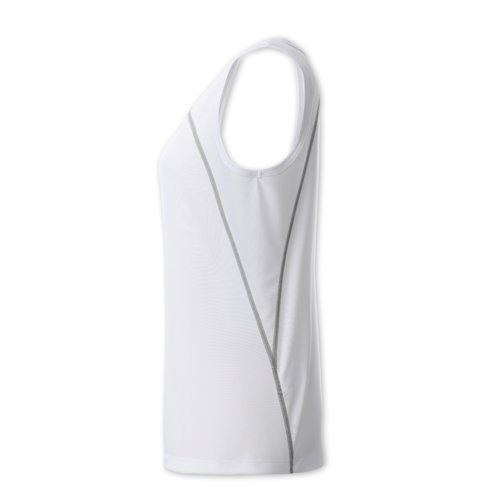 Weies Polyester-Tanktop fr Damen mit sportlichem Schnitt.