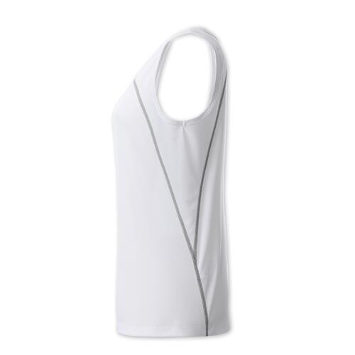 Wei�es Polyester-Tanktop f�r Damen mit sportlichem Schnitt.