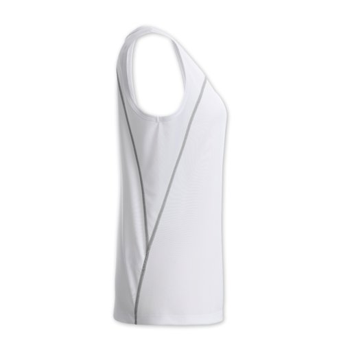Weies Sport-Tanktop aus Polyester fr Damen.