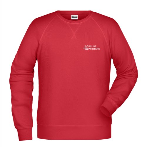 Roter Baumwoll-Polyester-Sweatshirt fr Herren mit langen rmeln.