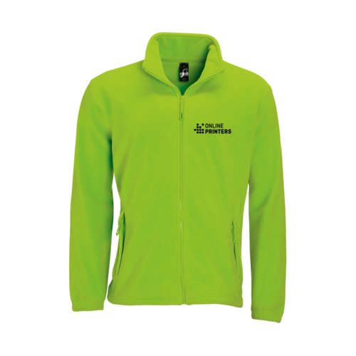 Apfelgrne Fleecejacke aus Polyester fr Herren mit durchgehendem Reiverschluss.