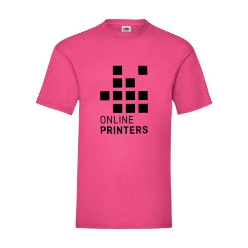 Fuchsiafarbenes Baumwoll-T-Shirt fr Herren mit kurzen rmeln.