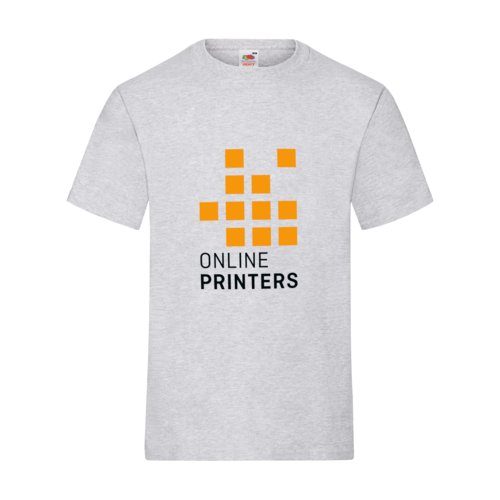 Grau meliertes Baumwoll-T-Shirt fr Herren mit kurzen rmeln.