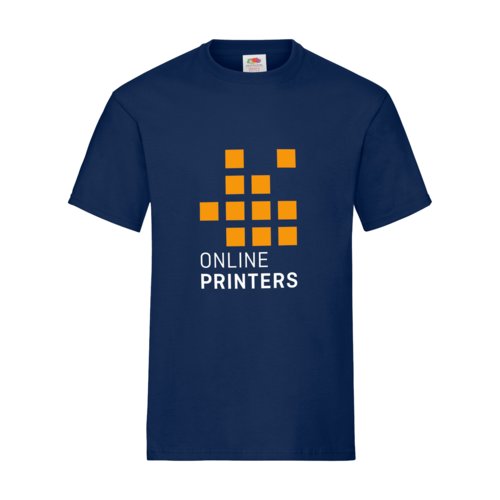 Marineblaues Baumwoll-T-Shirt fr Herren mit kurzen rmeln.
