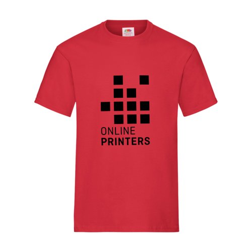 Rotes Baumwoll-T-Shirt fr Herren mit kurzen rmeln.